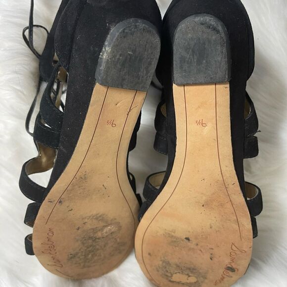 Sam Edelman Dawson leather suede black gladiator lace up straps sandals … - Picture 8 of 8